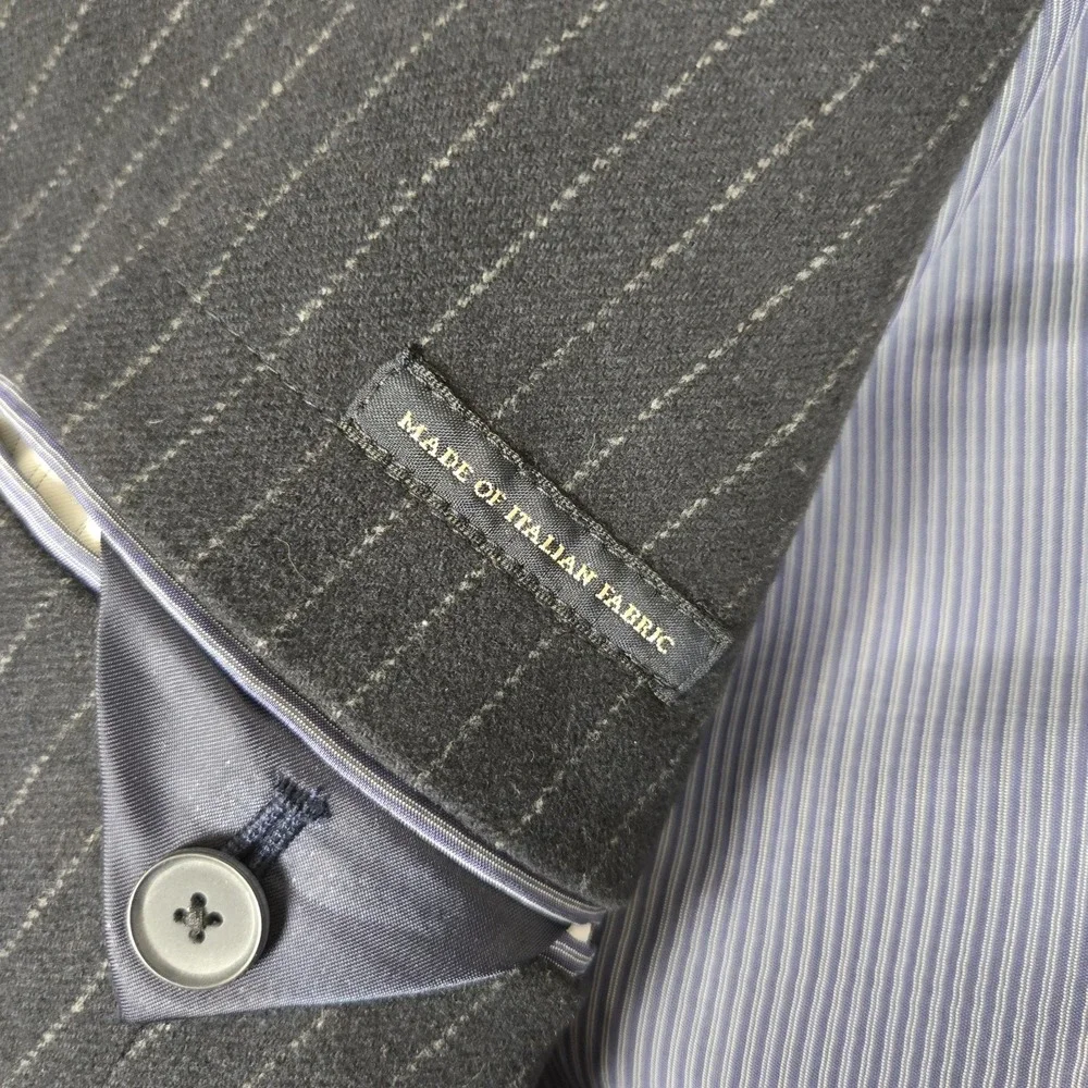 Banana‎ Republic Blazer Mens 42R Gray Wool Tailored Fit Italian Fabric Jacket